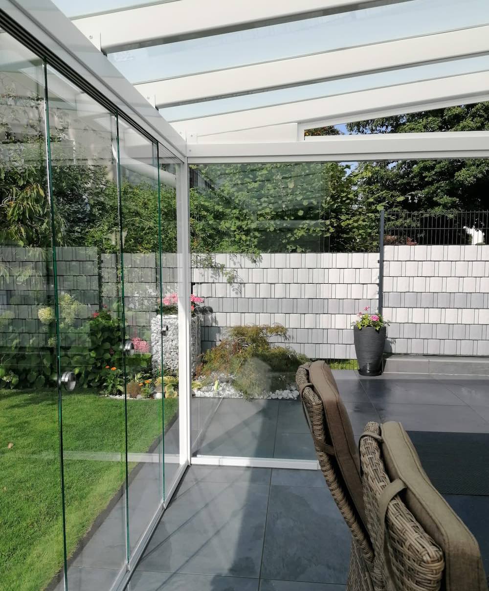 Glasschiebewand ESG Glas