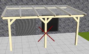 Terrassenüberdachung Holz Pfostenreduzierung